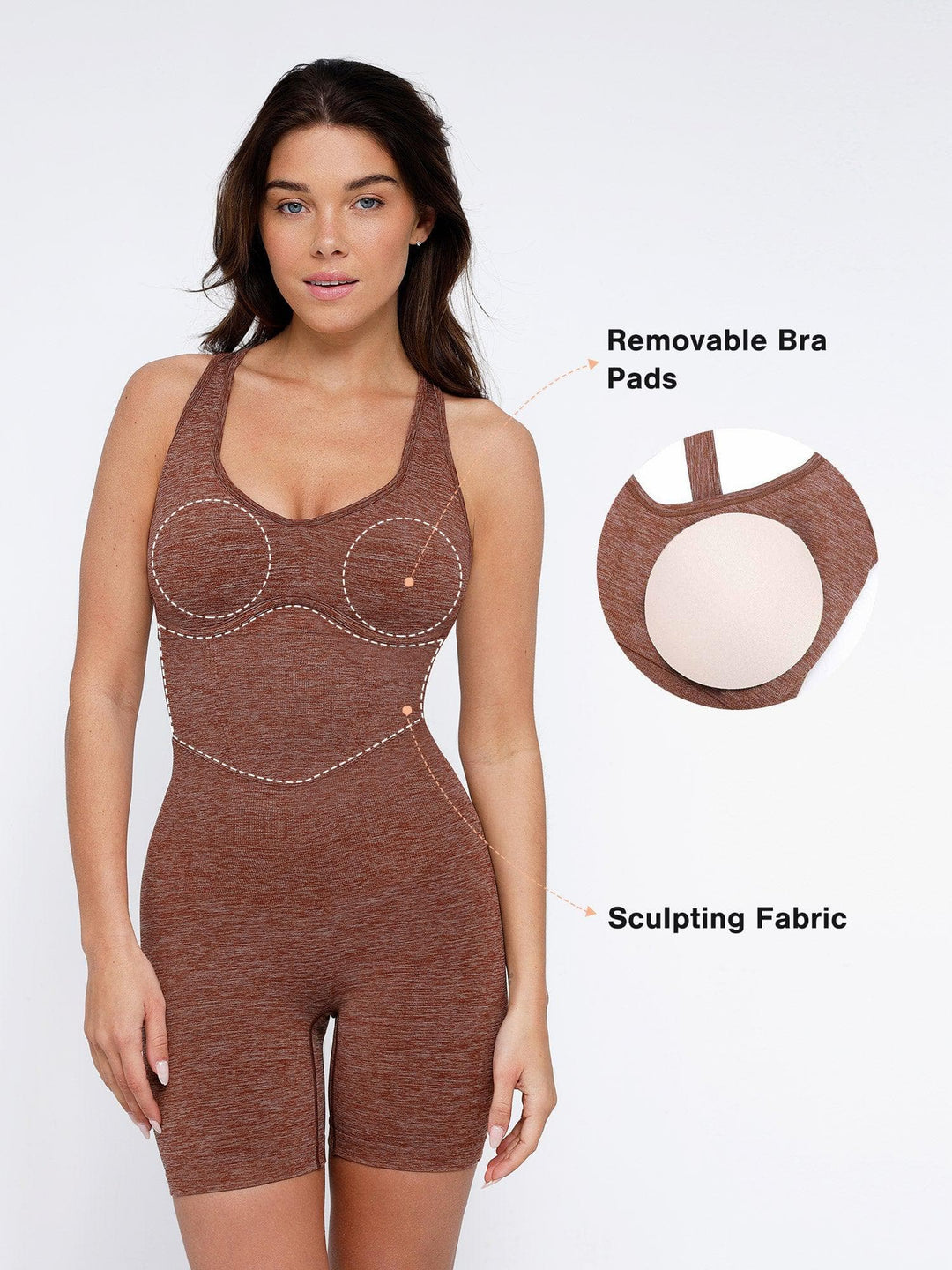 Shapewear Seamless Sport Crossback Romper - Modefluss