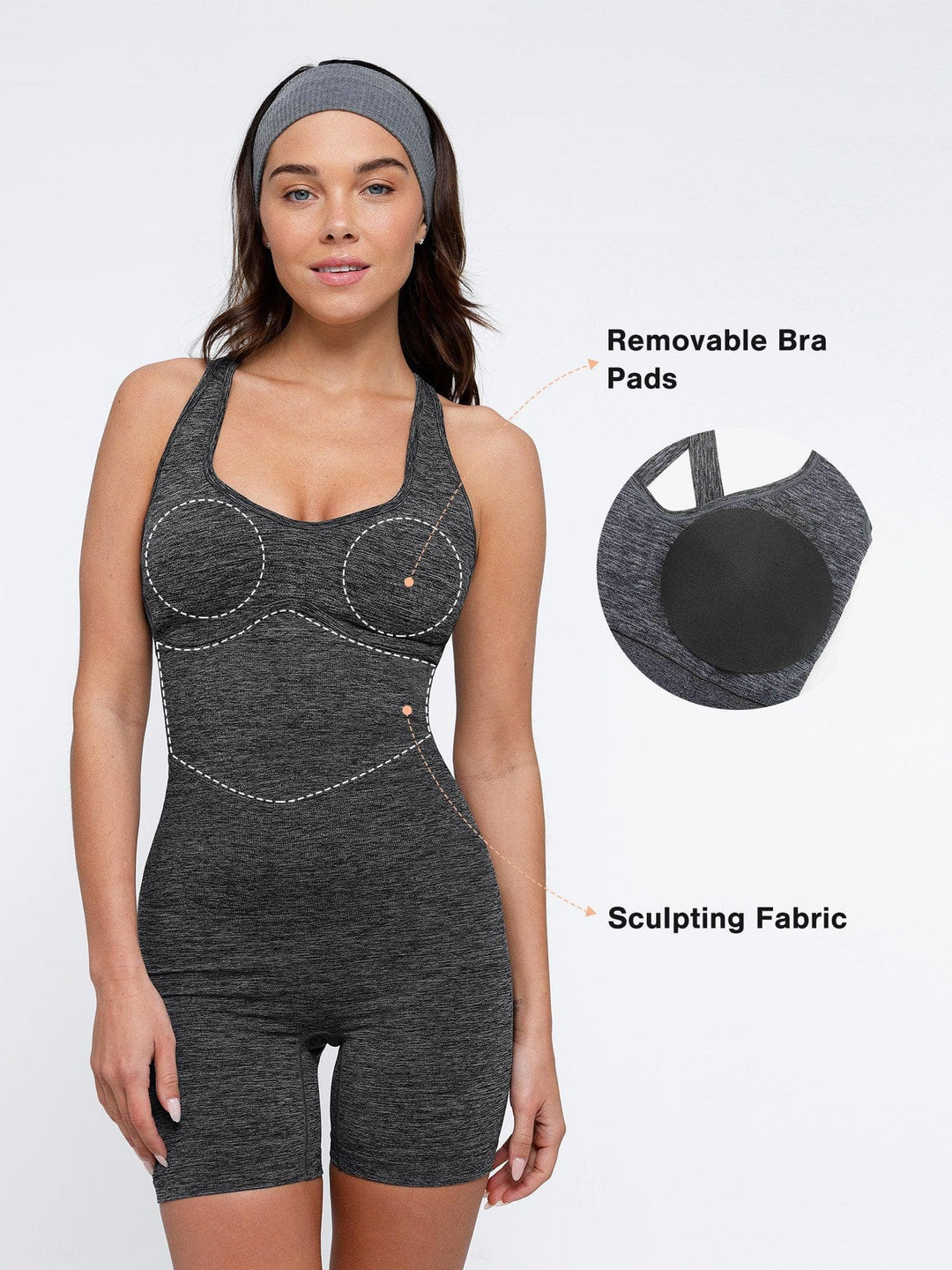 Shapewear Seamless Sport Crossback Romper - Modefluss