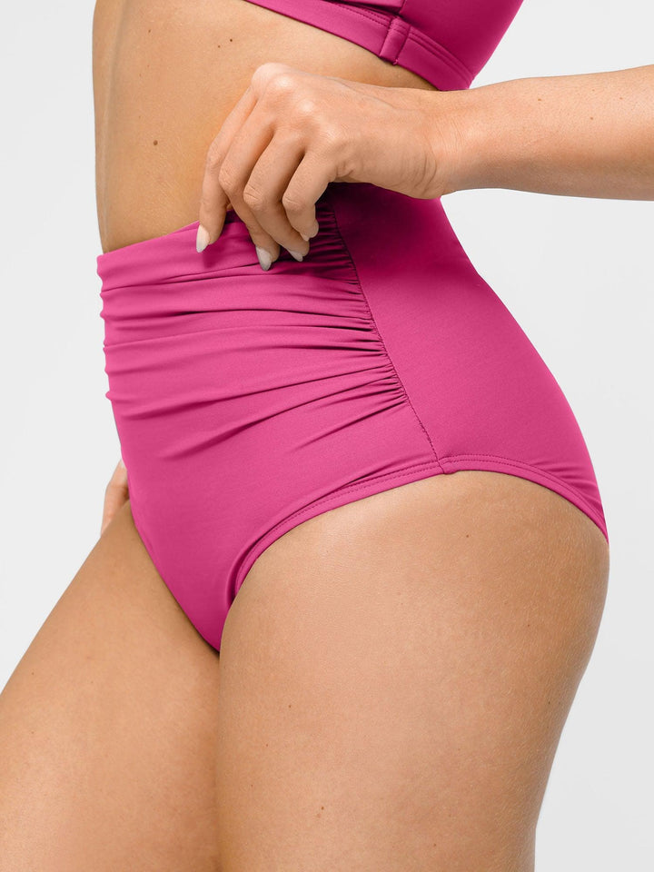 Shapewear Ruched High-Waist Sculpting Bikini Bottom - Modefluss
