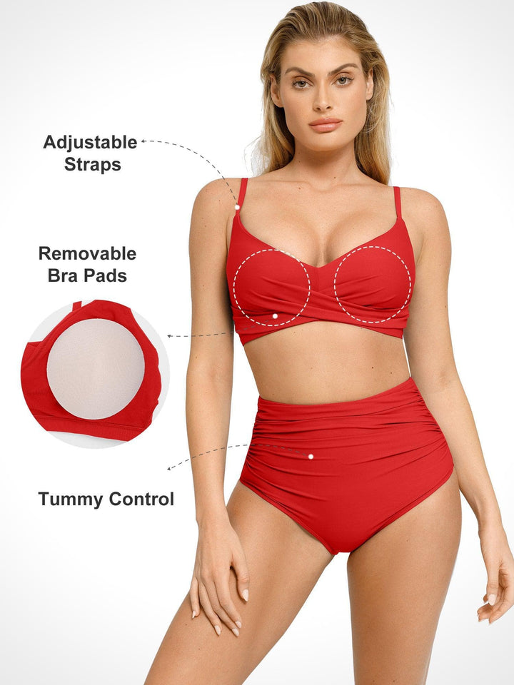 Shapewear Ruched High-Waist Sculpting Bikini Bottom - Modefluss