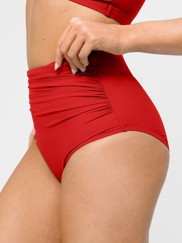 Shapewear Ruched High-Waist Sculpting Bikini Bottom - Modefluss