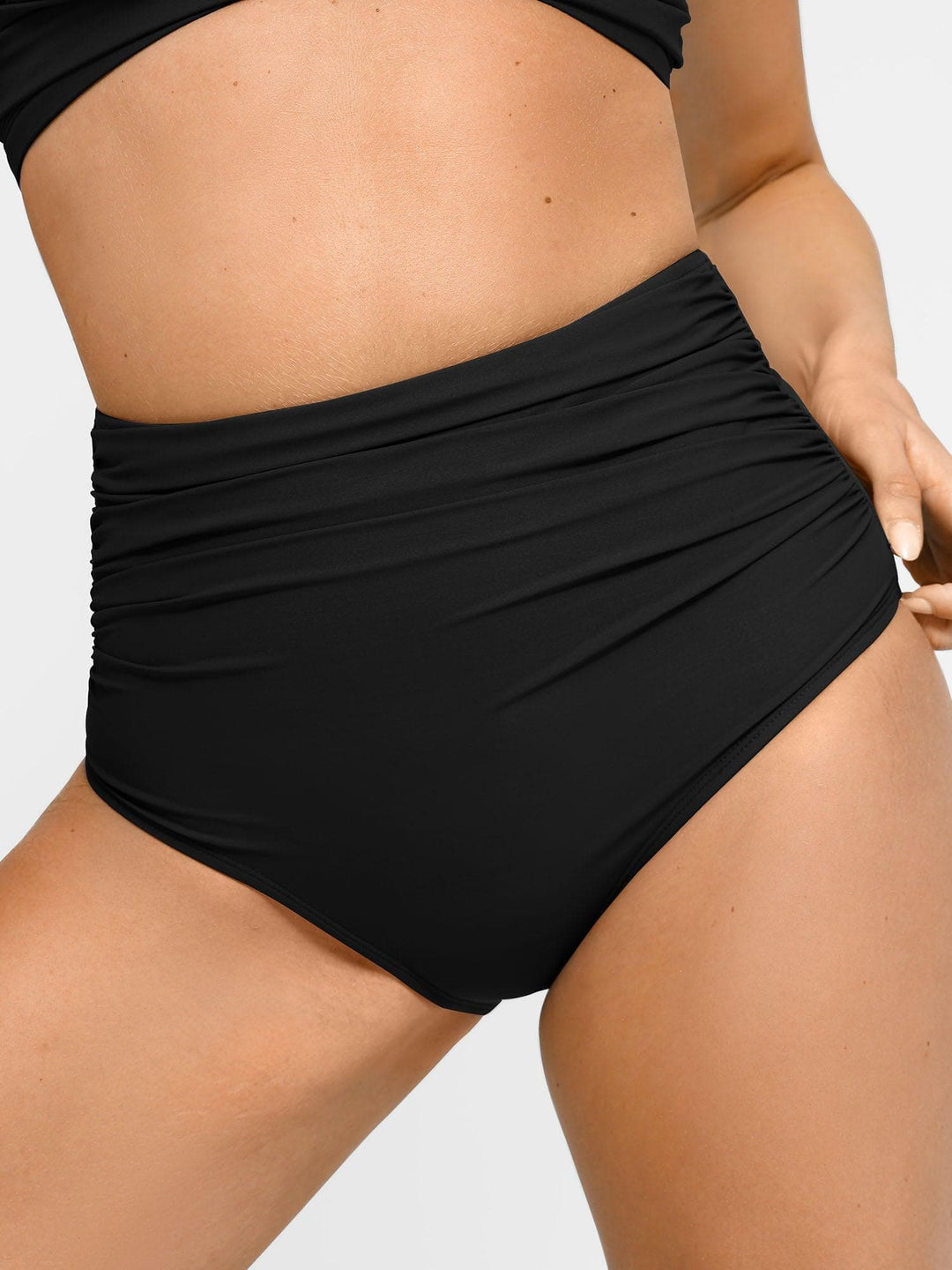Shapewear Ruched High-Waist Sculpting Bikini Bottom - Modefluss