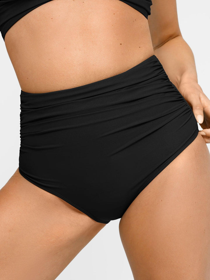 Shapewear Ruched High-Waist Sculpting Bikini Bottom - Modefluss