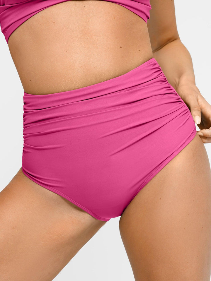 Shapewear Ruched High-Waist Sculpting Bikini Bottom - Modefluss