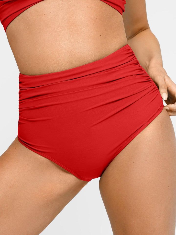 Shapewear Ruched High-Waist Sculpting Bikini Bottom - Modefluss