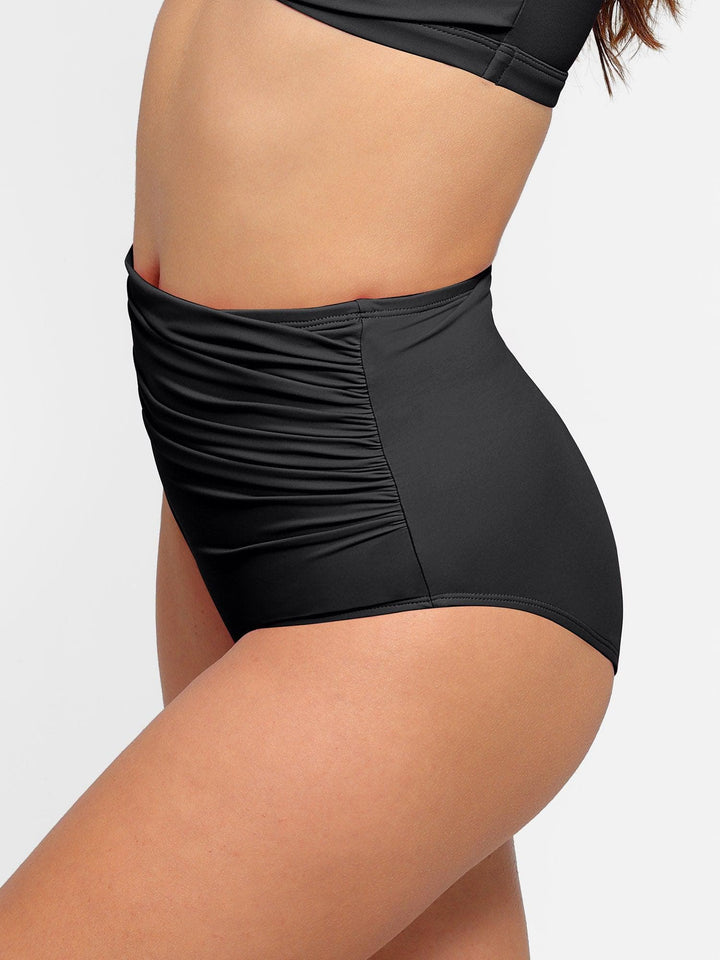 Shapewear Ruched Sculpting Bikini Top and Bottom Set - Modefluss
