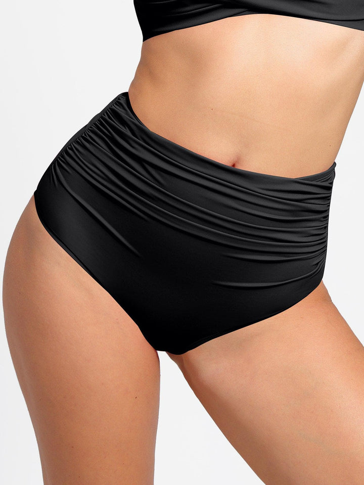 Shapewear Ruched Sculpting Bikini Top and Bottom Set - Modefluss