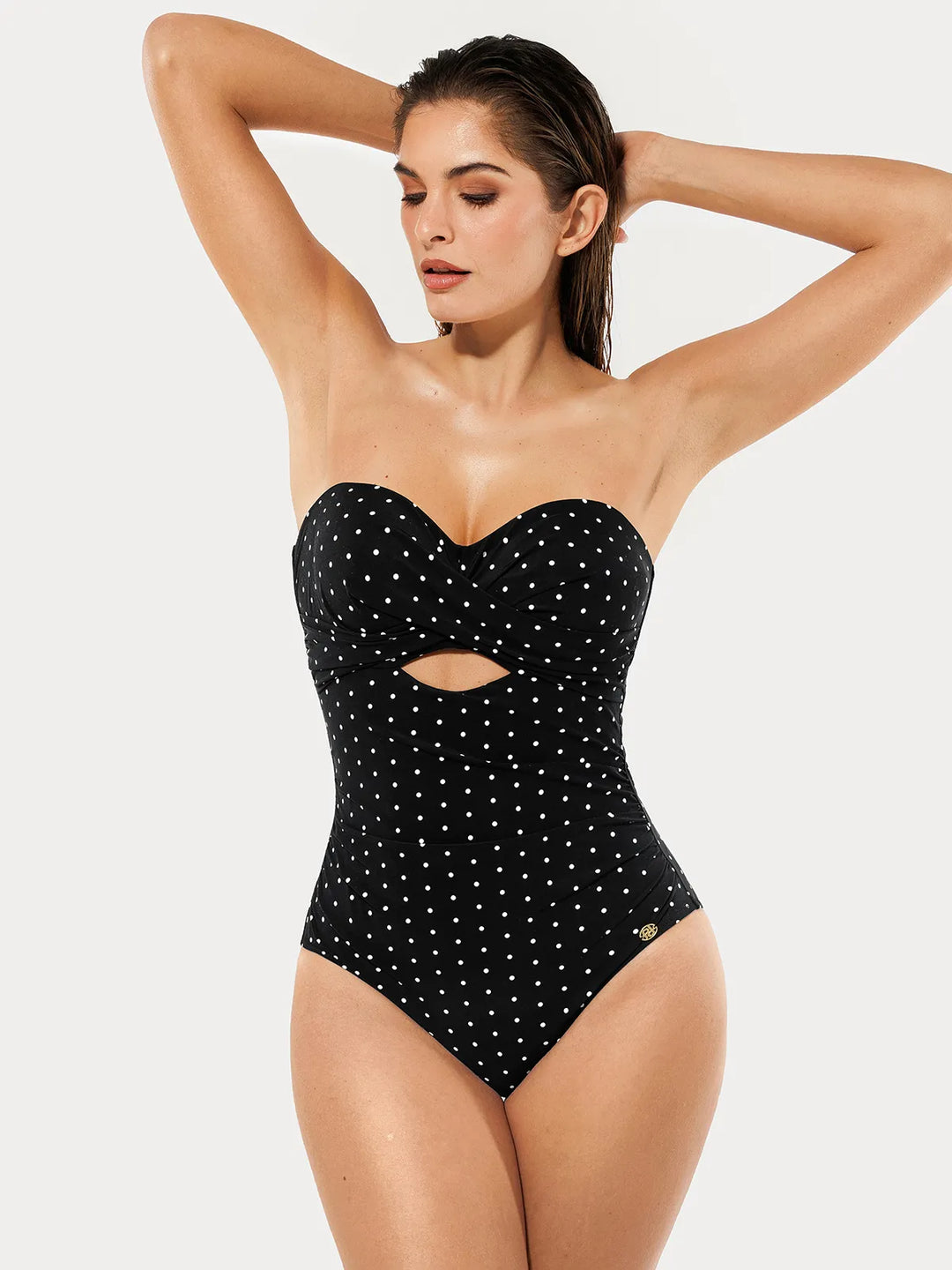Twist & Shirred Sculpting One-Piece with Removable Straps - Modefluss