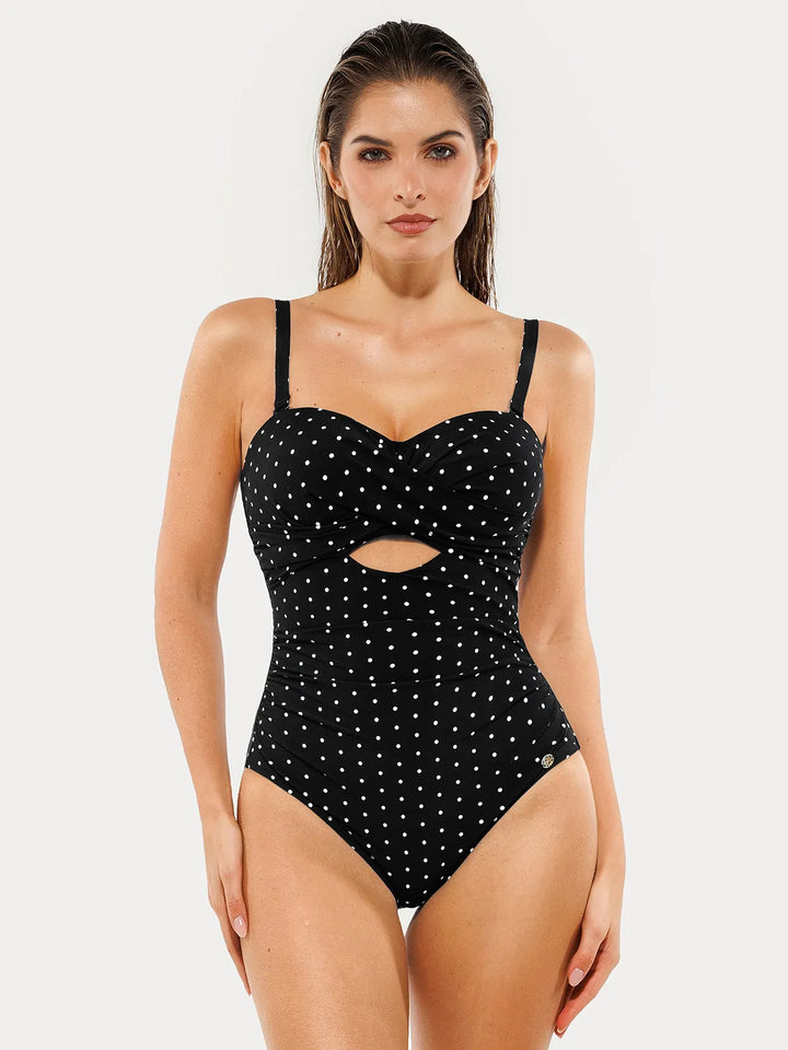 Twist & Shirred Sculpting One-Piece with Removable Straps - Modefluss