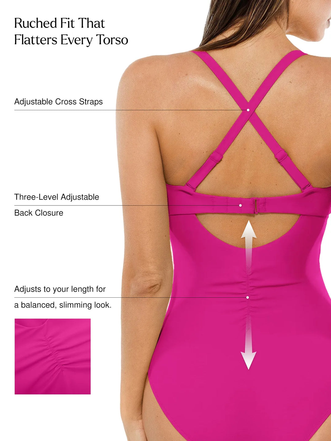 Twist & Shirred Sculpting One-Piece with Removable Straps - Modefluss