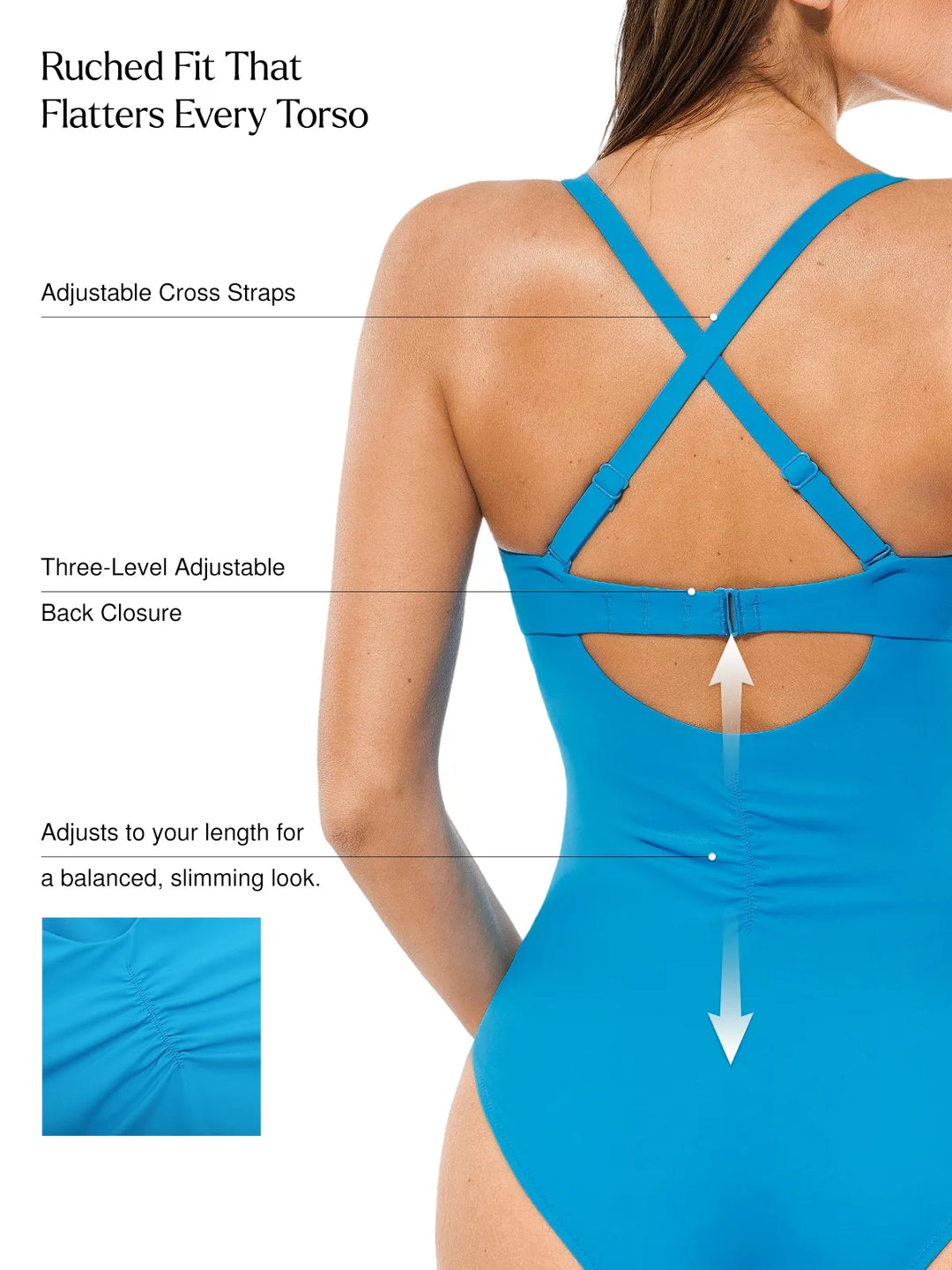 Twist & Shirred Sculpting One-Piece with Removable Straps - Modefluss