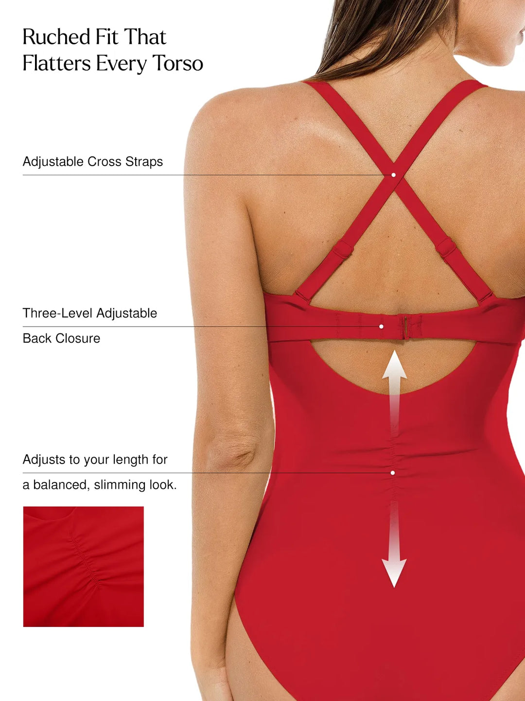 Twist & Shirred Sculpting One-Piece with Removable Straps - Modefluss