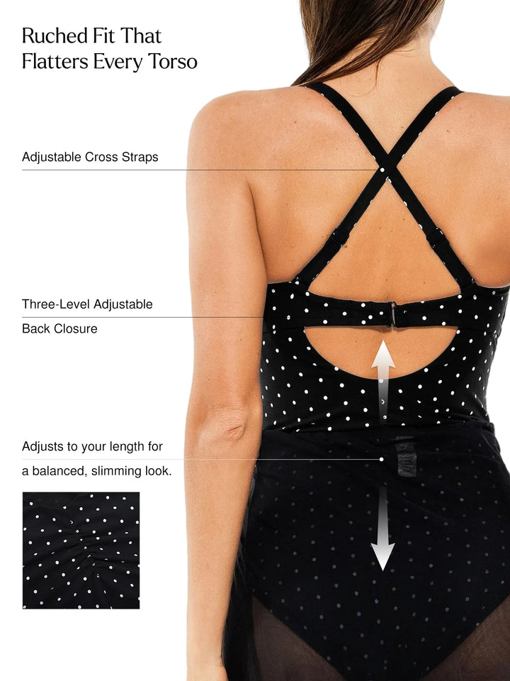 Twist & Shirred Sculpting One-Piece with Removable Straps - Modefluss