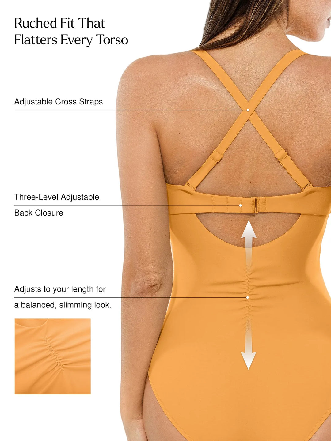 Twist & Shirred Sculpting One-Piece with Removable Straps - Modefluss