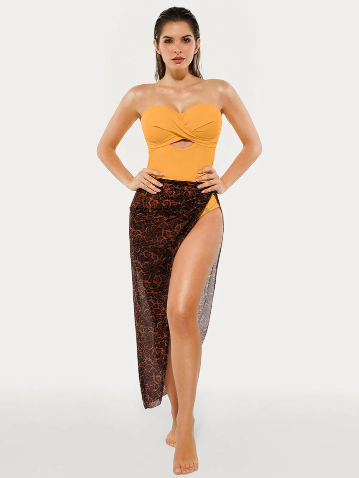 Twist & Shirred Sculpting One-Piece with Removable Straps - Modefluss