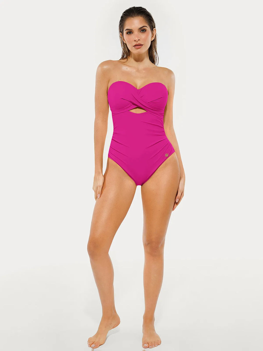 Twist & Shirred Sculpting One-Piece with Removable Straps - Modefluss