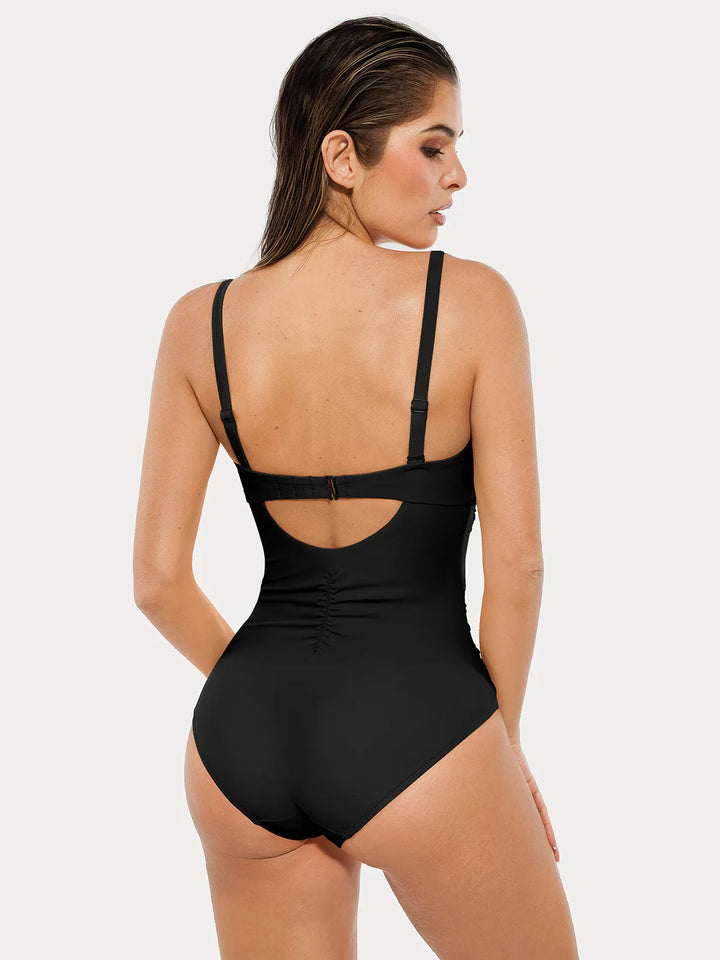 Twist & Shirred Sculpting One-Piece with Removable Straps - Modefluss