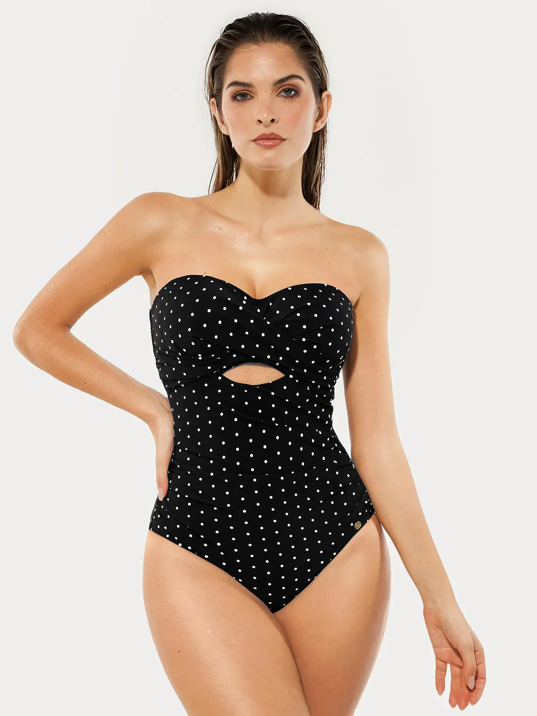 Twist & Shirred Sculpting One-Piece with Removable Straps - Modefluss