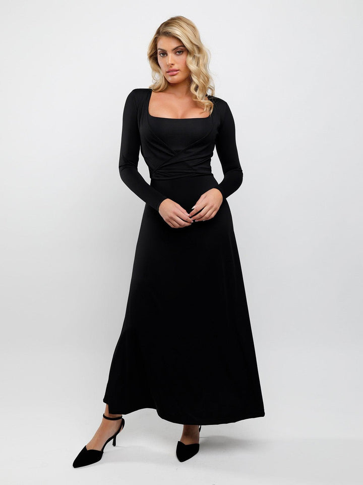 Two-Way Long Sleeve Ballet Wrap Cardigan - Modefluss