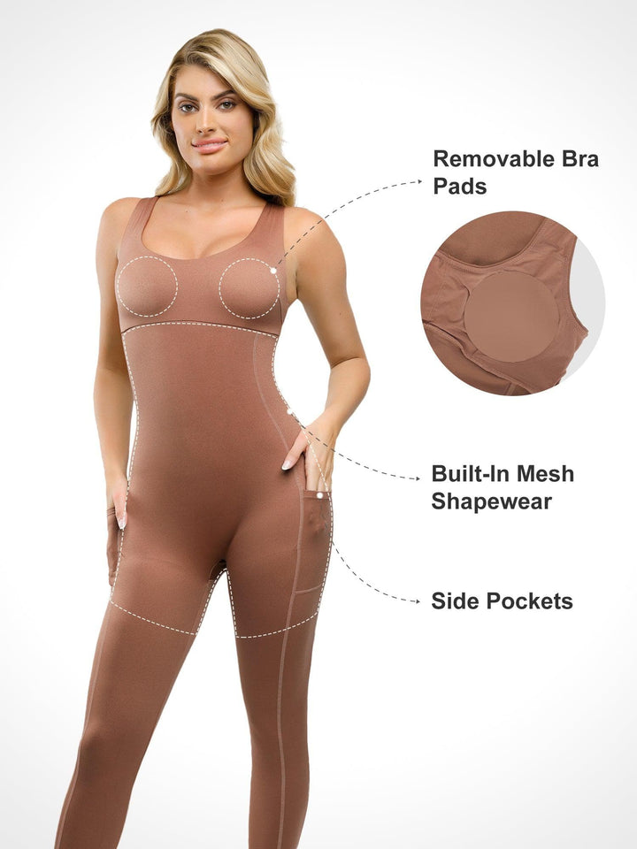 Shapewear U-Neck Thigh Slimming Butt Lift Jumpsuit - Modefluss