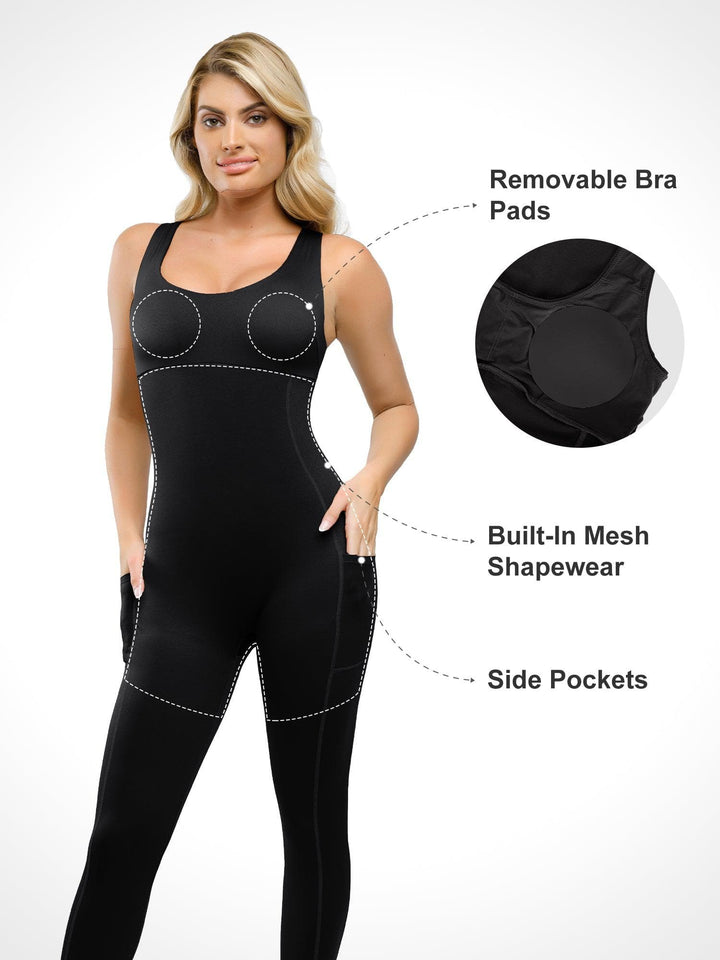 Shapewear U-Neck Thigh Slimming Butt Lift Jumpsuit - Modefluss