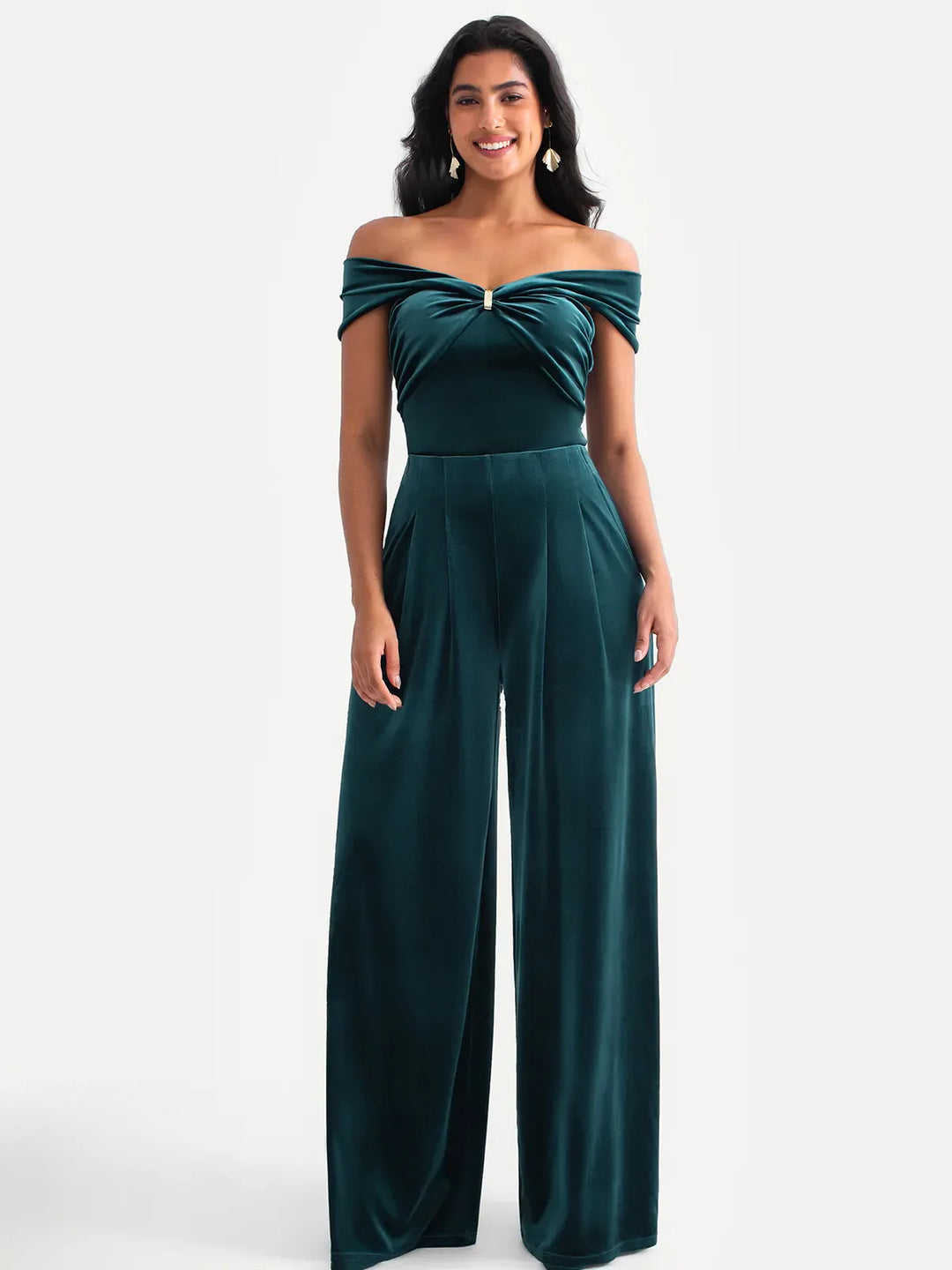 Velvet Twist Front Off-The Shoulder Sculpting Bodysuit - Modefluss