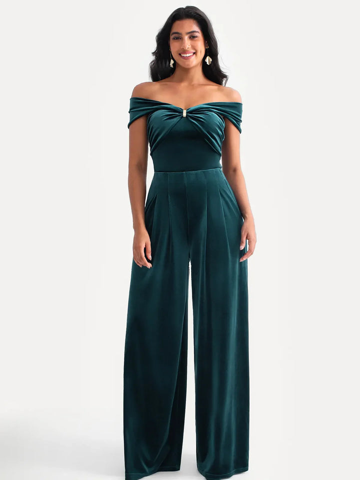 Velvet Twist Front Off-The Shoulder Sculpting Bodysuit - Modefluss
