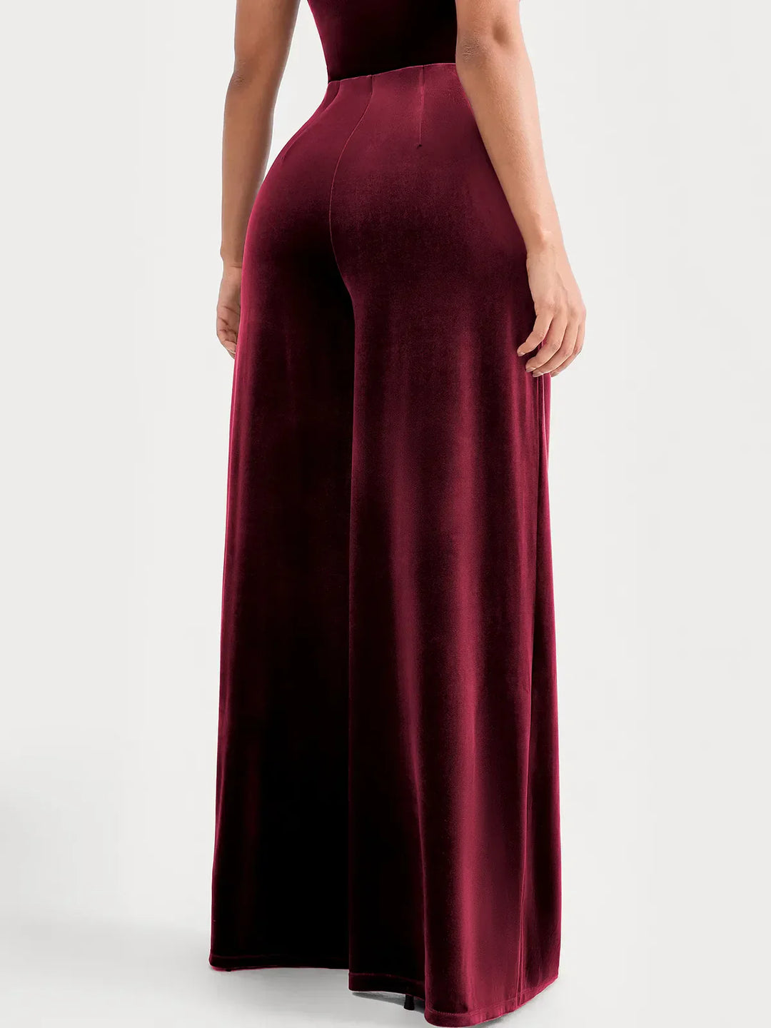 Velvet Wide-Leg Sculpting Trousers - Modefluss