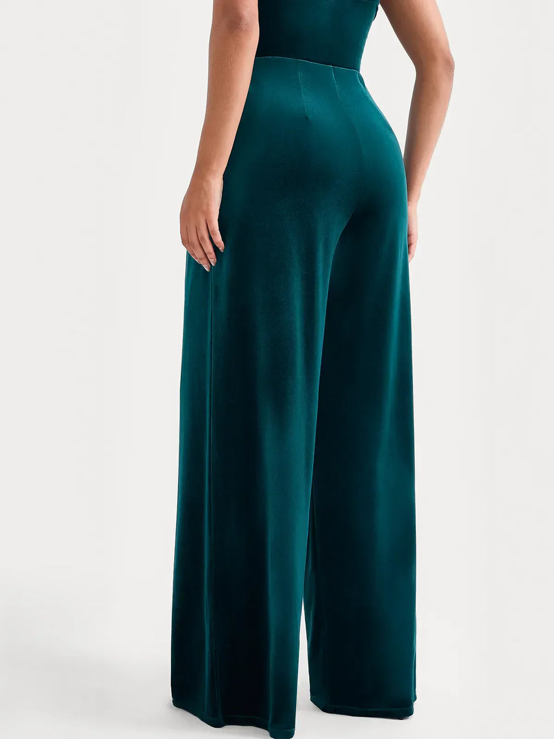 Velvet Wide-Leg Sculpting Trousers - Modefluss