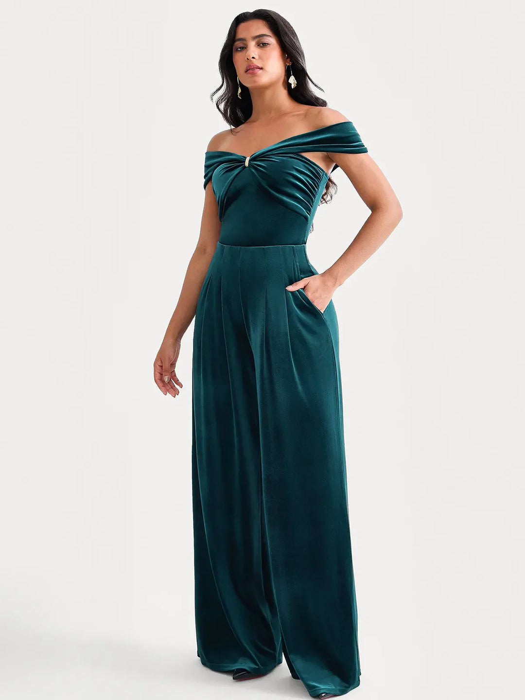 Velvet Wide-Leg Sculpting Trousers - Modefluss