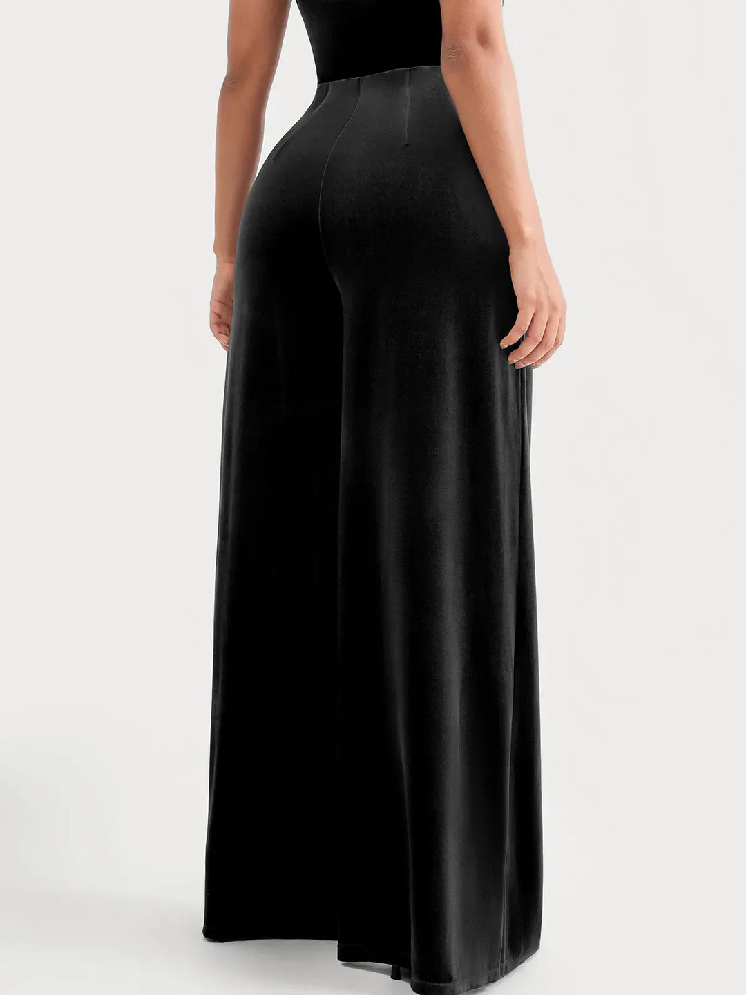 Velvet Wide-Leg Sculpting Trousers - Modefluss