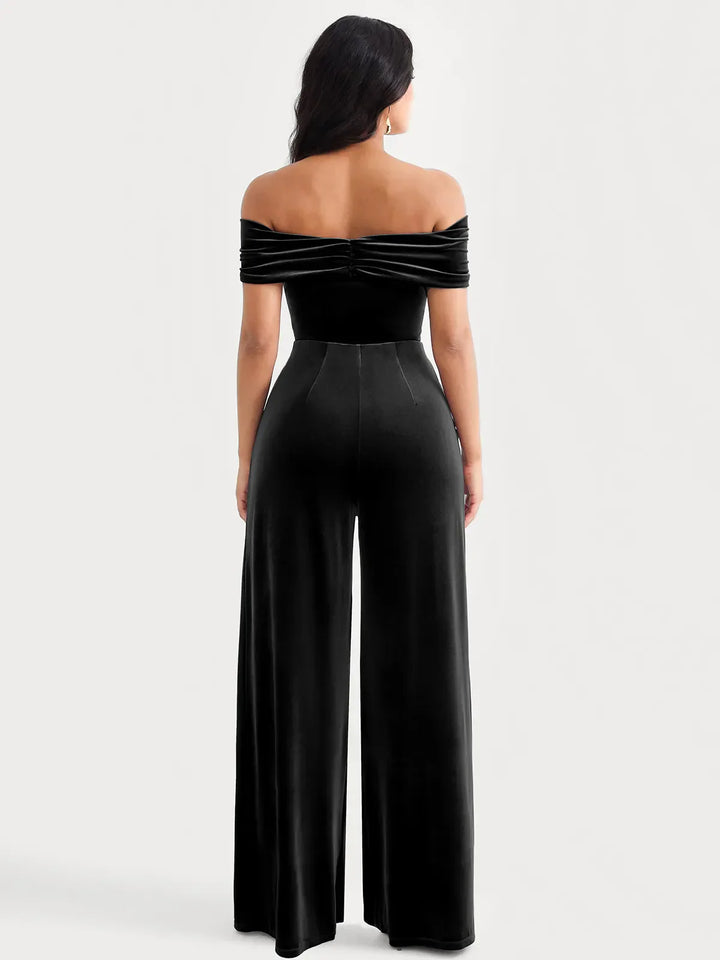 Velvet Wide-Leg Sculpting Trousers - Modefluss