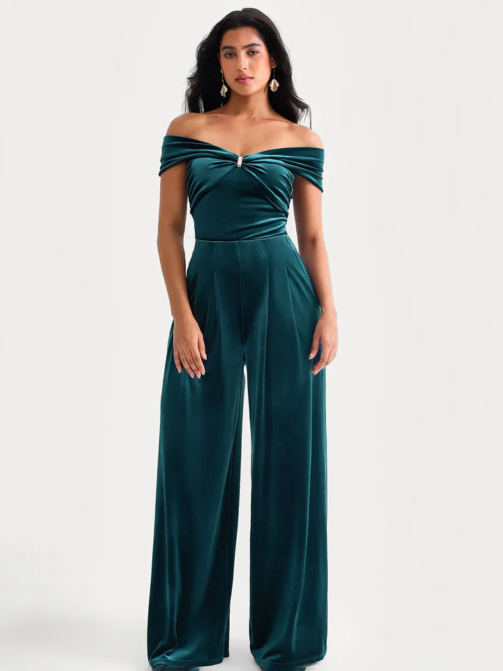 Velvet Wide-Leg Sculpting Trousers - Modefluss