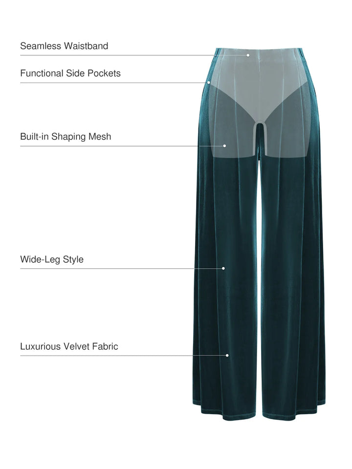 Velvet Wide-Leg Sculpting Trousers - Modefluss