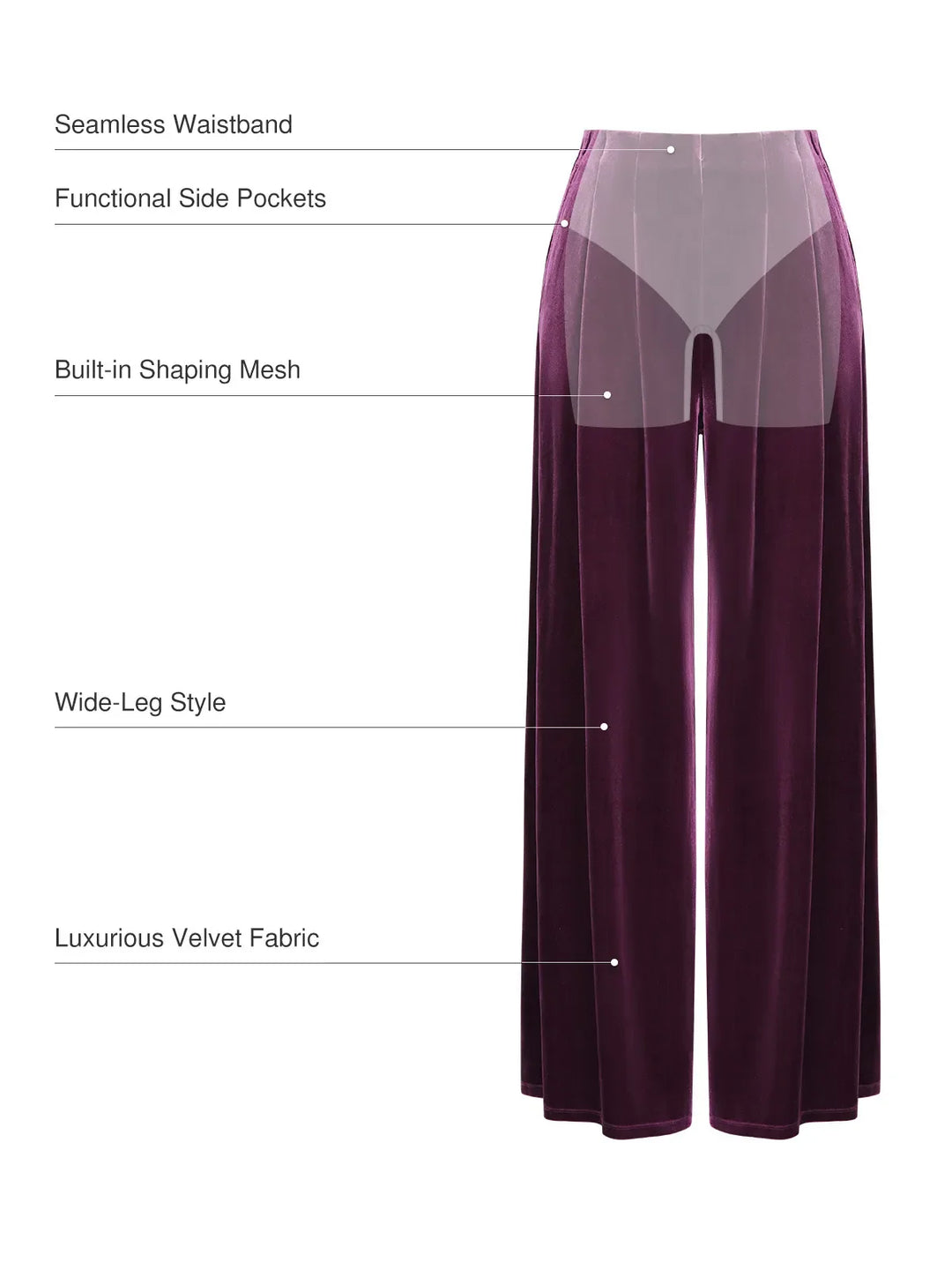 Velvet Wide-Leg Sculpting Trousers - Modefluss