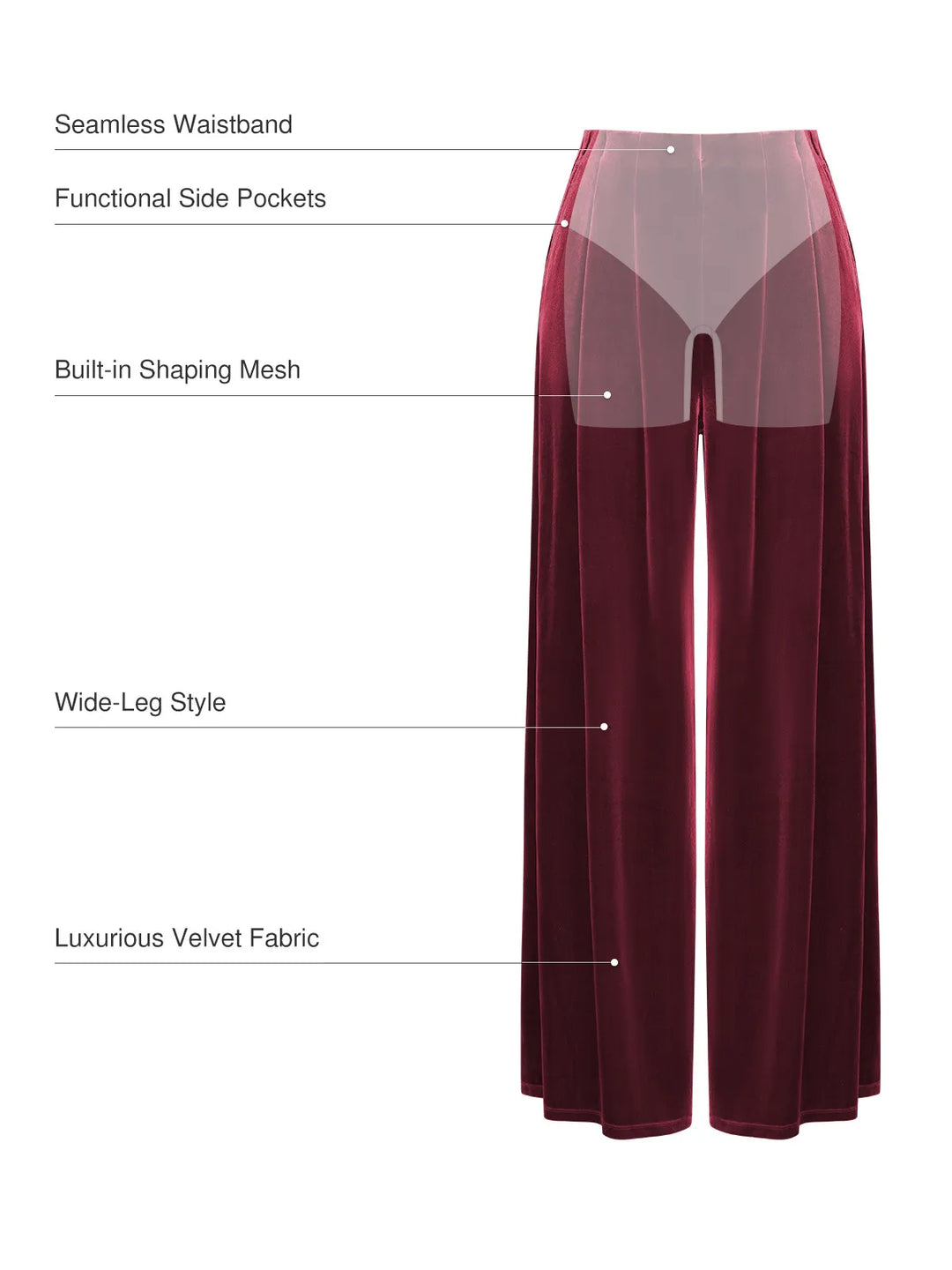 Velvet Wide-Leg Sculpting Trousers - Modefluss