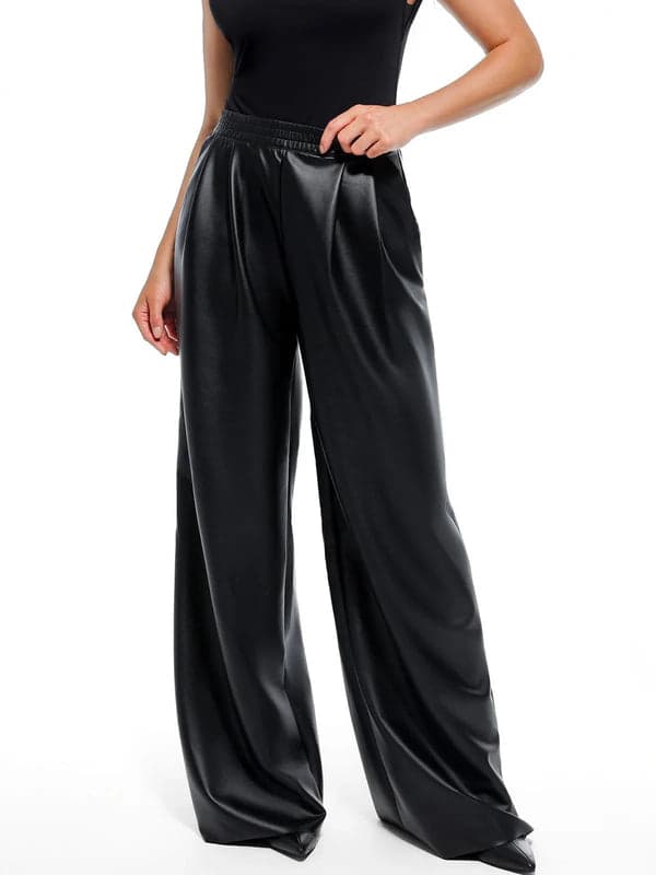 Velvet Wide-Leg Sculpting Trousers - Modefluss