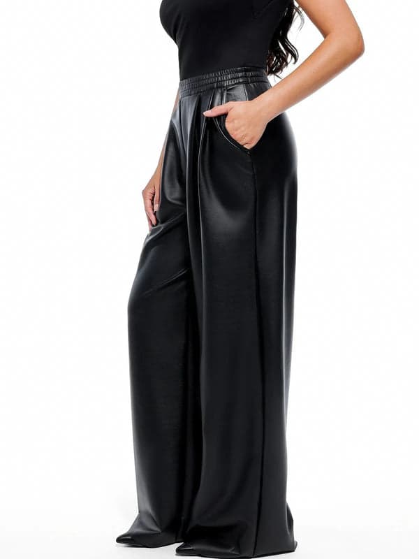 Velvet Wide-Leg Sculpting Trousers - Modefluss