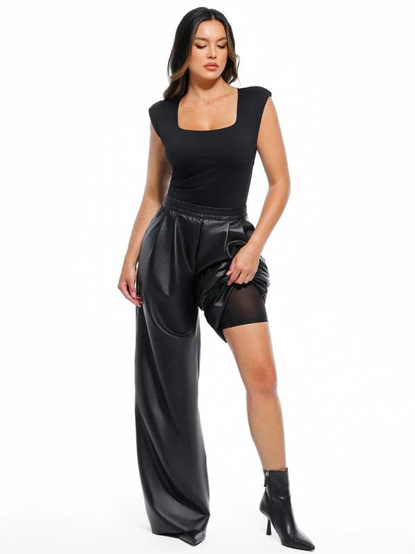 Velvet Wide-Leg Sculpting Trousers - Modefluss