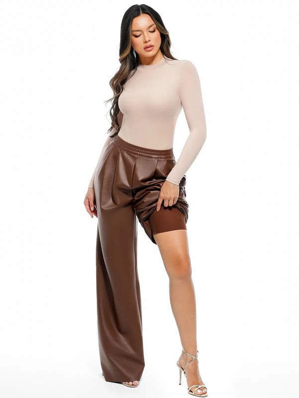 Velvet Wide-Leg Sculpting Trousers - Modefluss