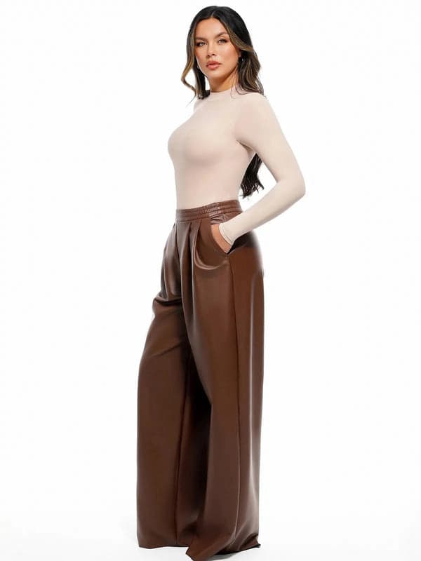 Velvet Wide-Leg Sculpting Trousers - Modefluss
