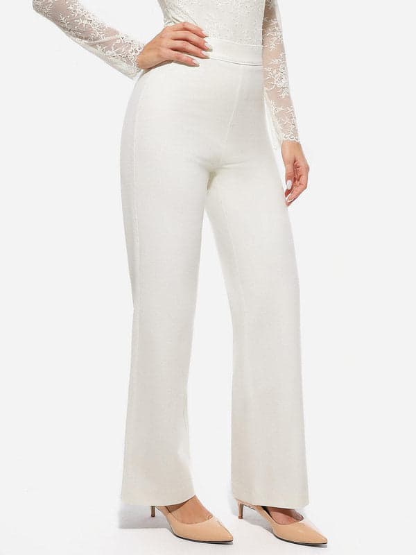 Velvet Wide-Leg Sculpting Trousers - Modefluss