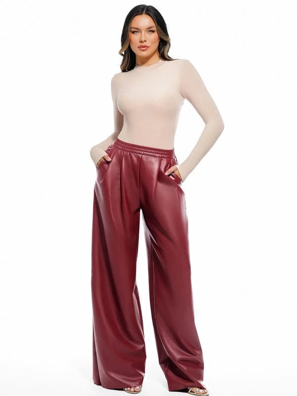 Velvet Wide-Leg Sculpting Trousers - Modefluss
