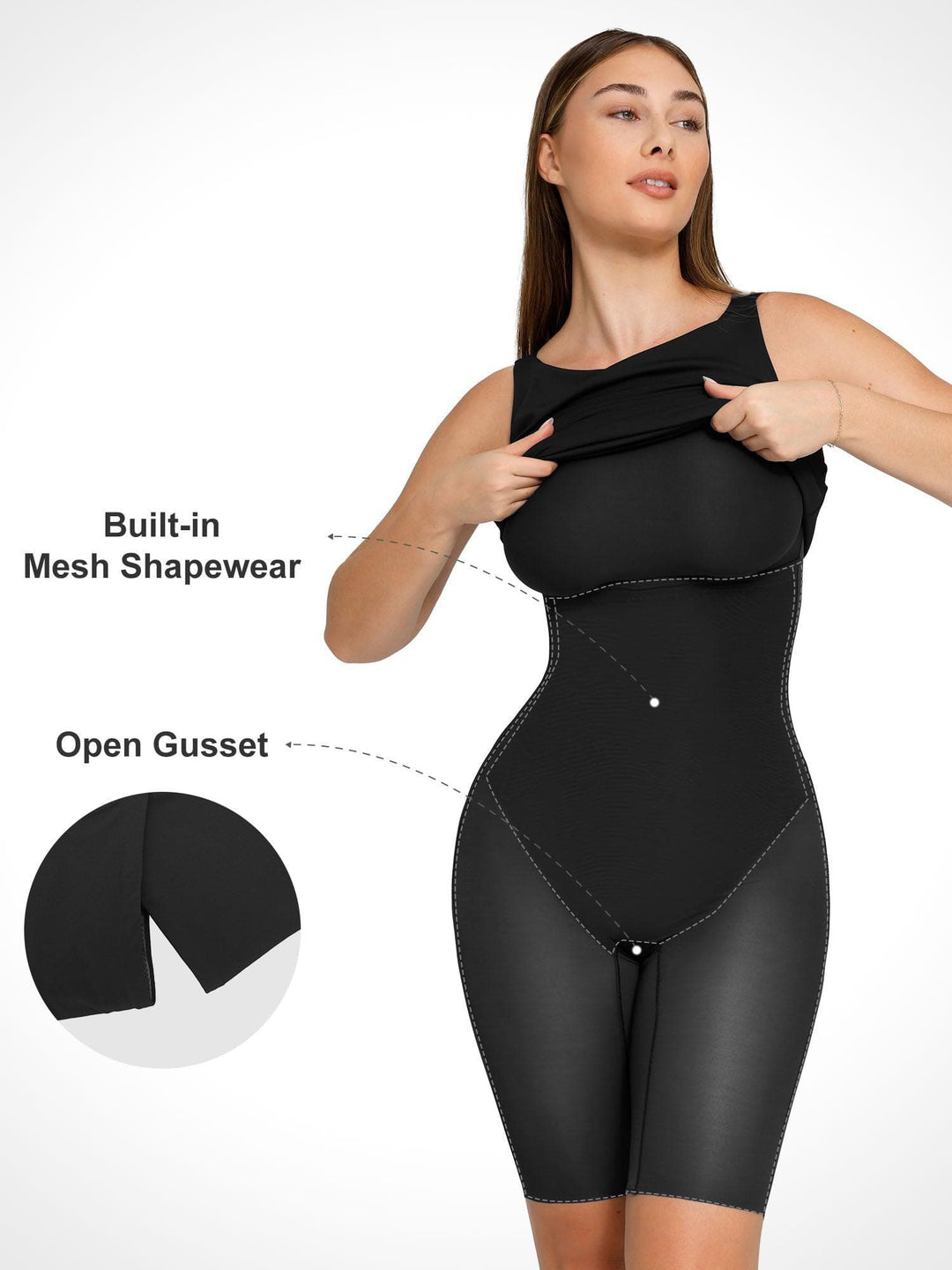 Shapewear Sleeveless Boatneck Sculpting Midi Work Dress - Modefluss