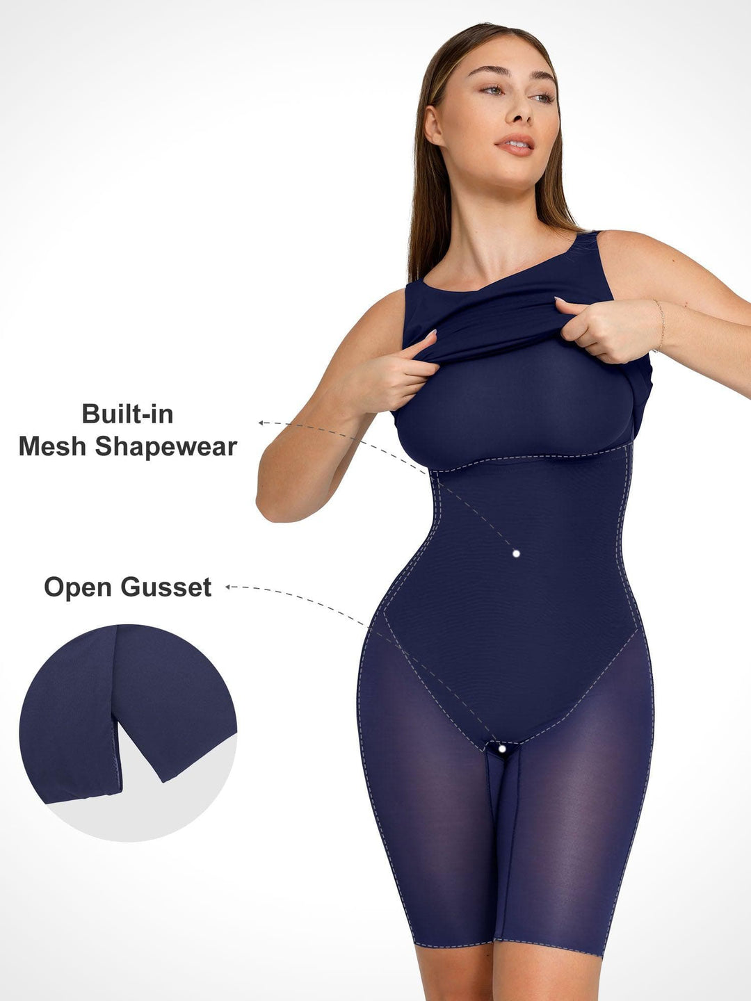 Shapewear Sleeveless Boatneck Sculpting Midi Work Dress - Modefluss