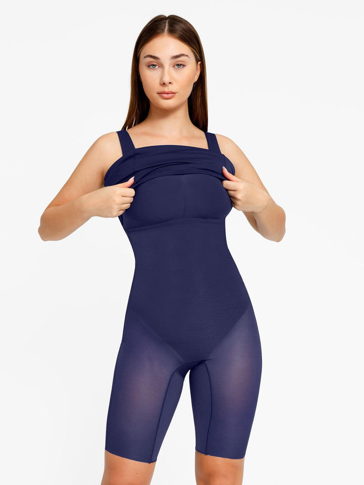 Shapewear Sleeveless Square Neck Sculpting Midi Work Dress - Modefluss