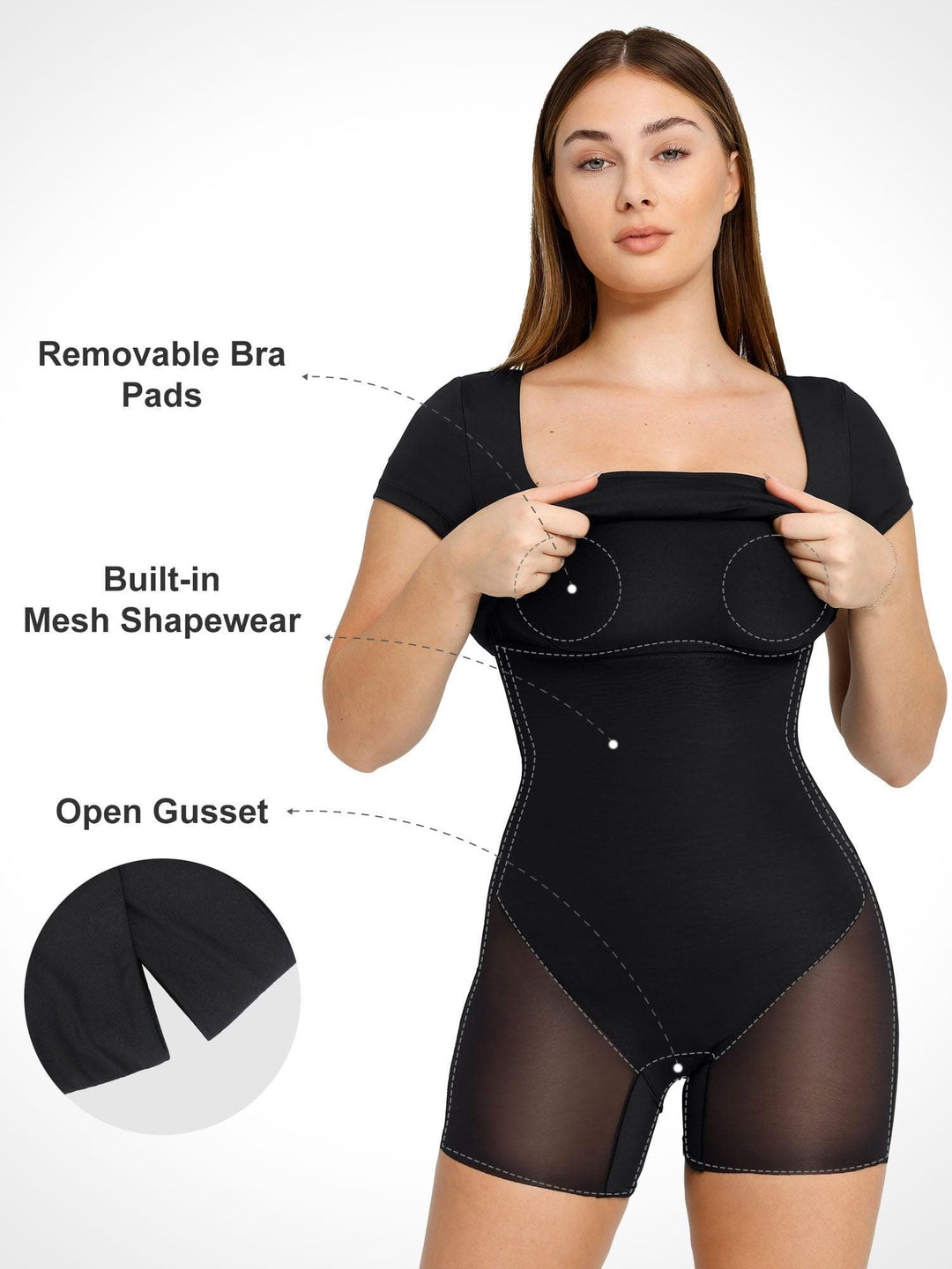 Shapewear Square Neck Slimming Midi Work Dress - Modefluss