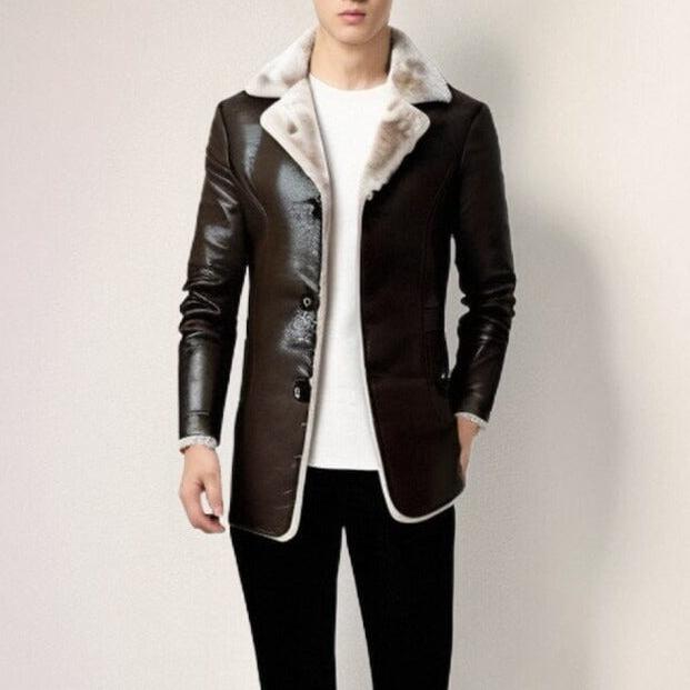 Tom™ - Vintage-Winterjacke aus weichem Kunstleder