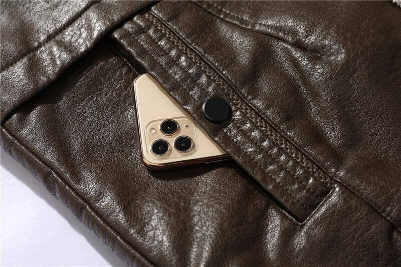 Tom™ - Vintage-Winterjacke aus weichem Kunstleder