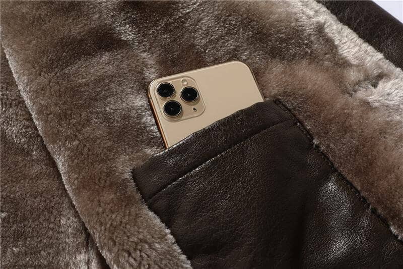 Tom™ - Vintage-Winterjacke aus weichem Kunstleder